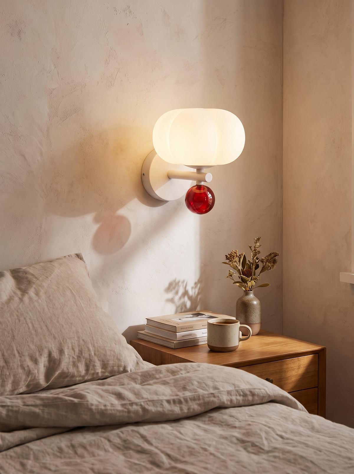 Nordic Pumpkin Wall Lamp glass and metal detail