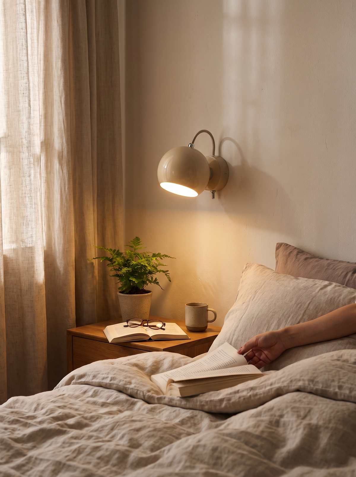 Nordic Cream Wall Lamp adjustable dome