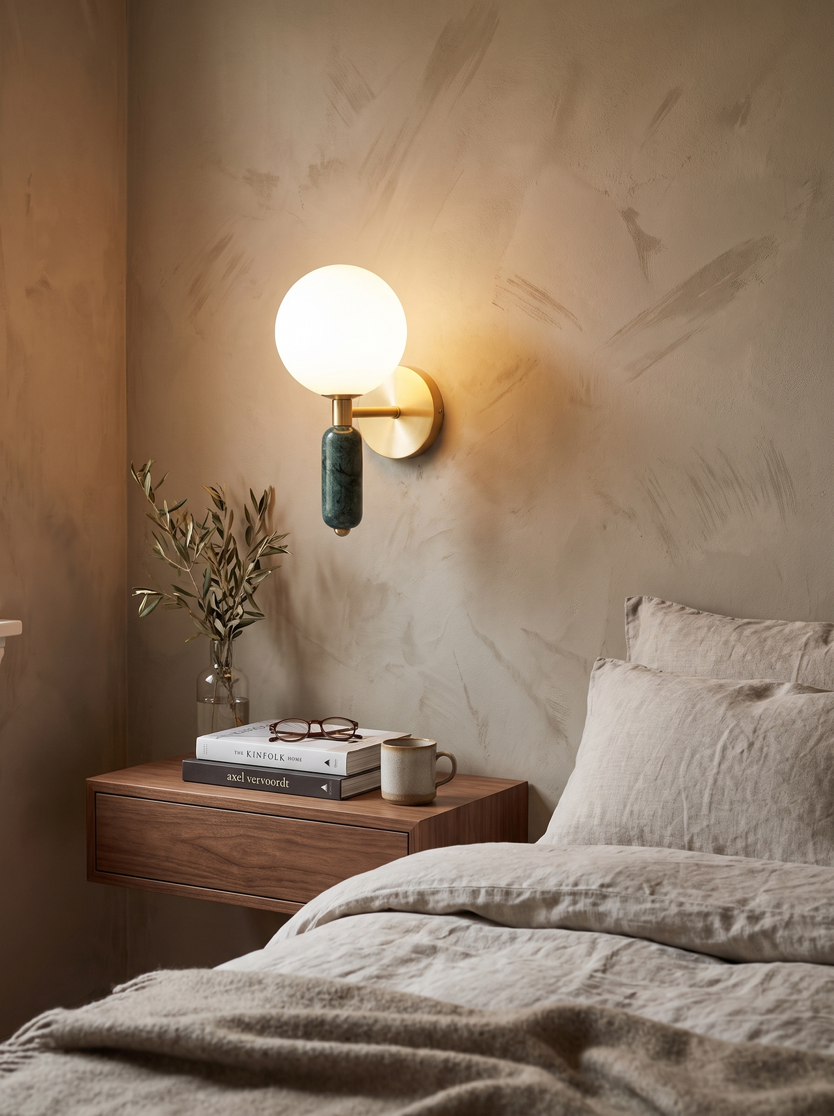 Marble and Glass Wall Lamp understated luxury