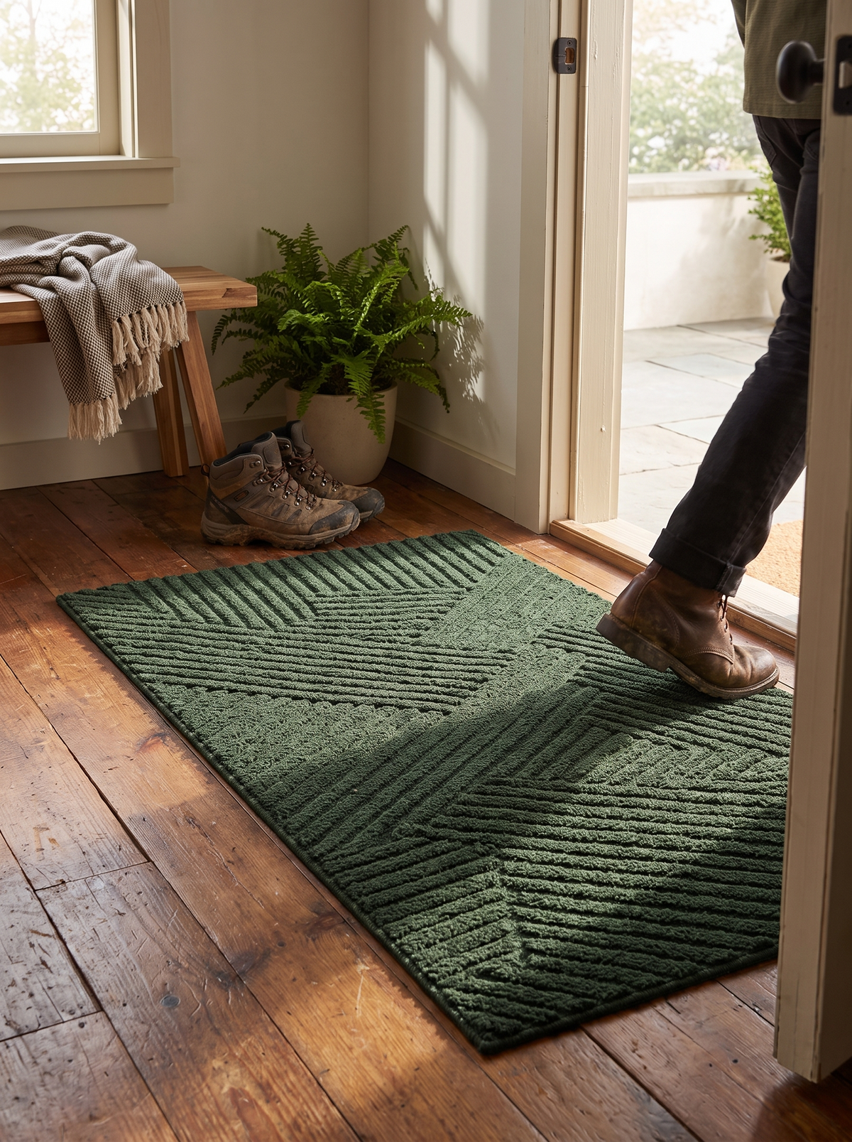 Non Slip Door Mat gripping the floor at a doorway