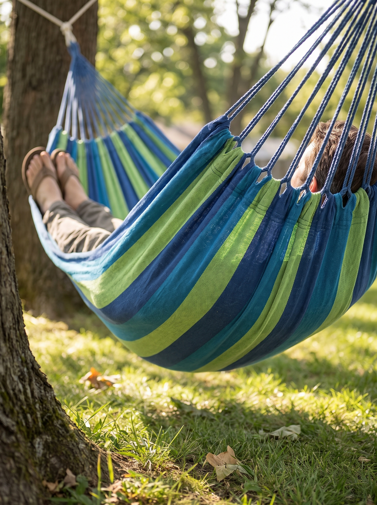 Canvas Hammock taking a person's weight