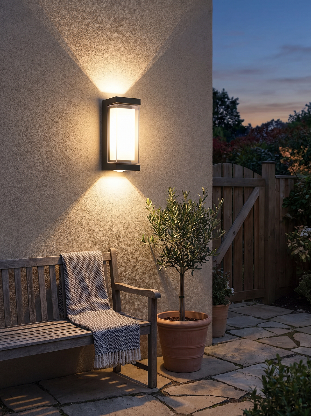 Contemporary LED Wall Light throwing light up and down