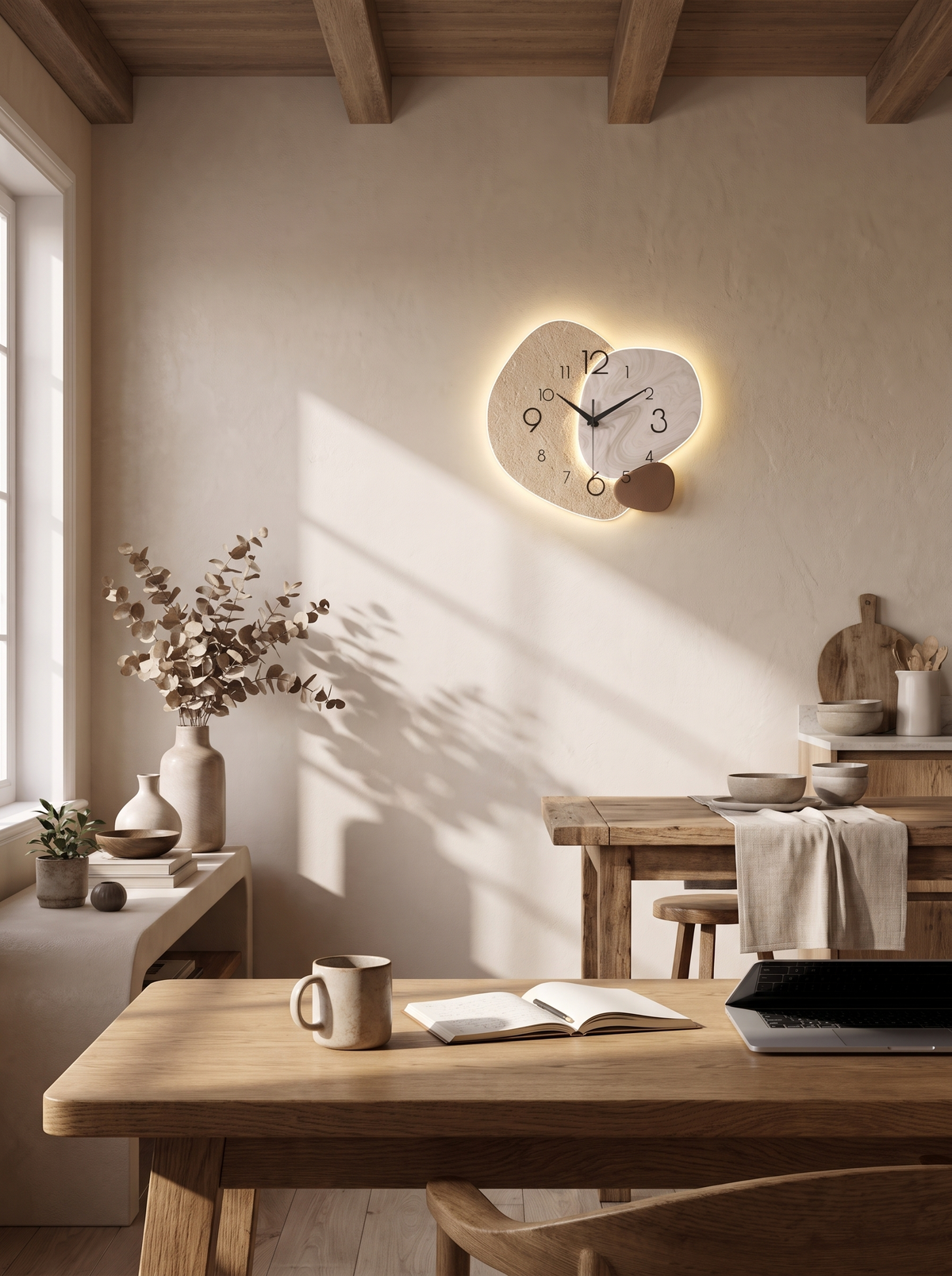 TempoStone wall clock seen across a room