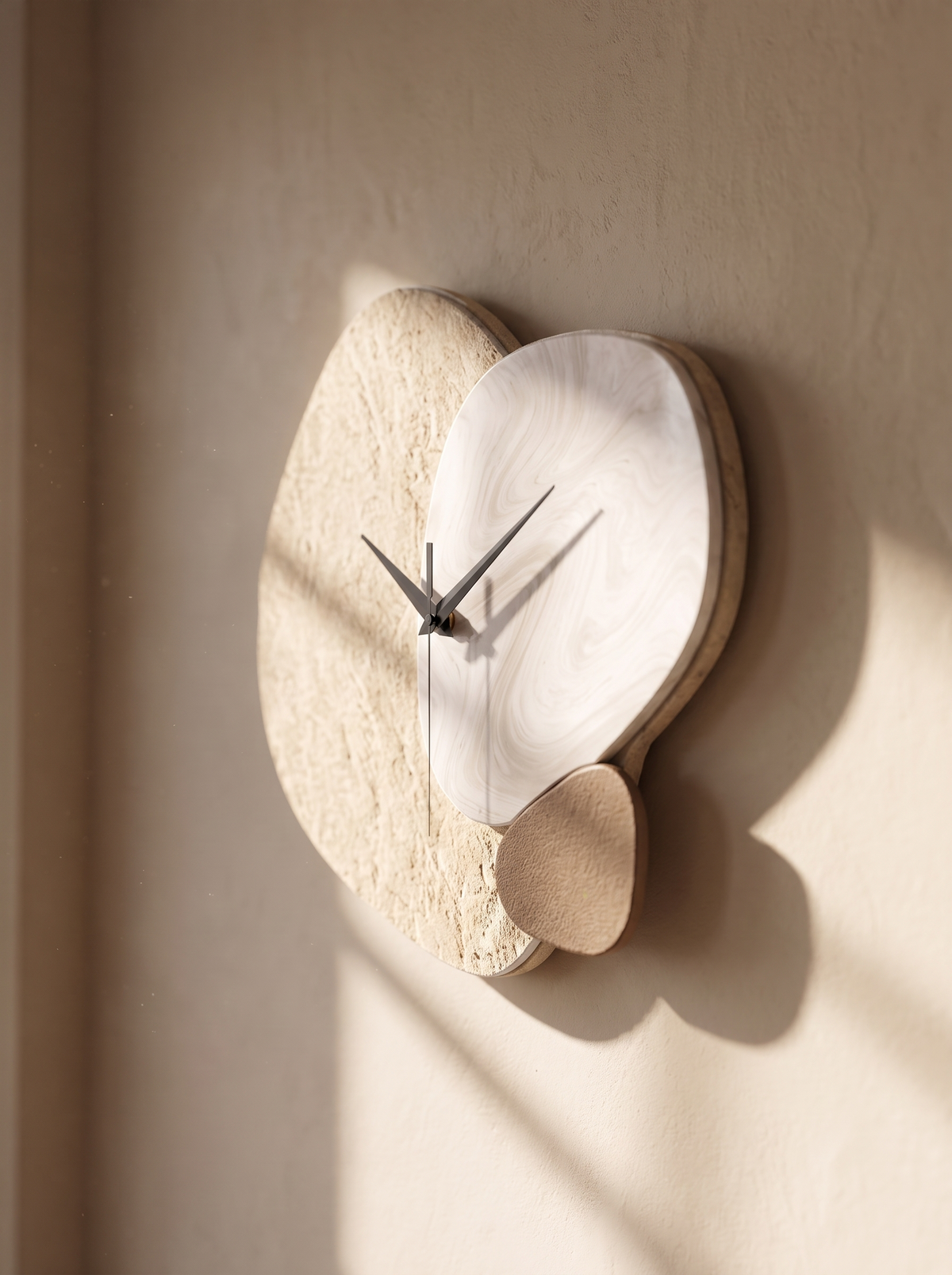 TempoStone wall clock stone face close up