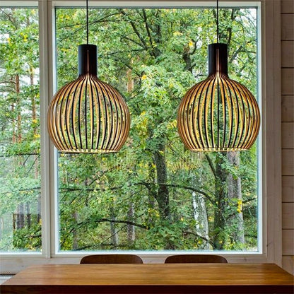 Artisan Wooden Pendant Light — Natural Scandinavian Design for a Warm, Minimal Glow