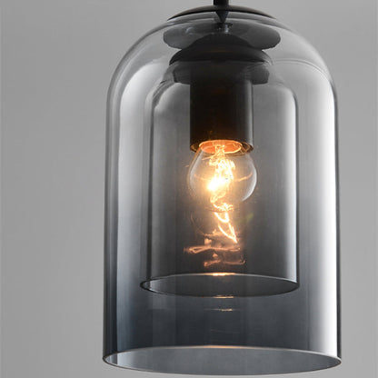Mica Mid-Century Pendant Lamp with Double Glass Shade